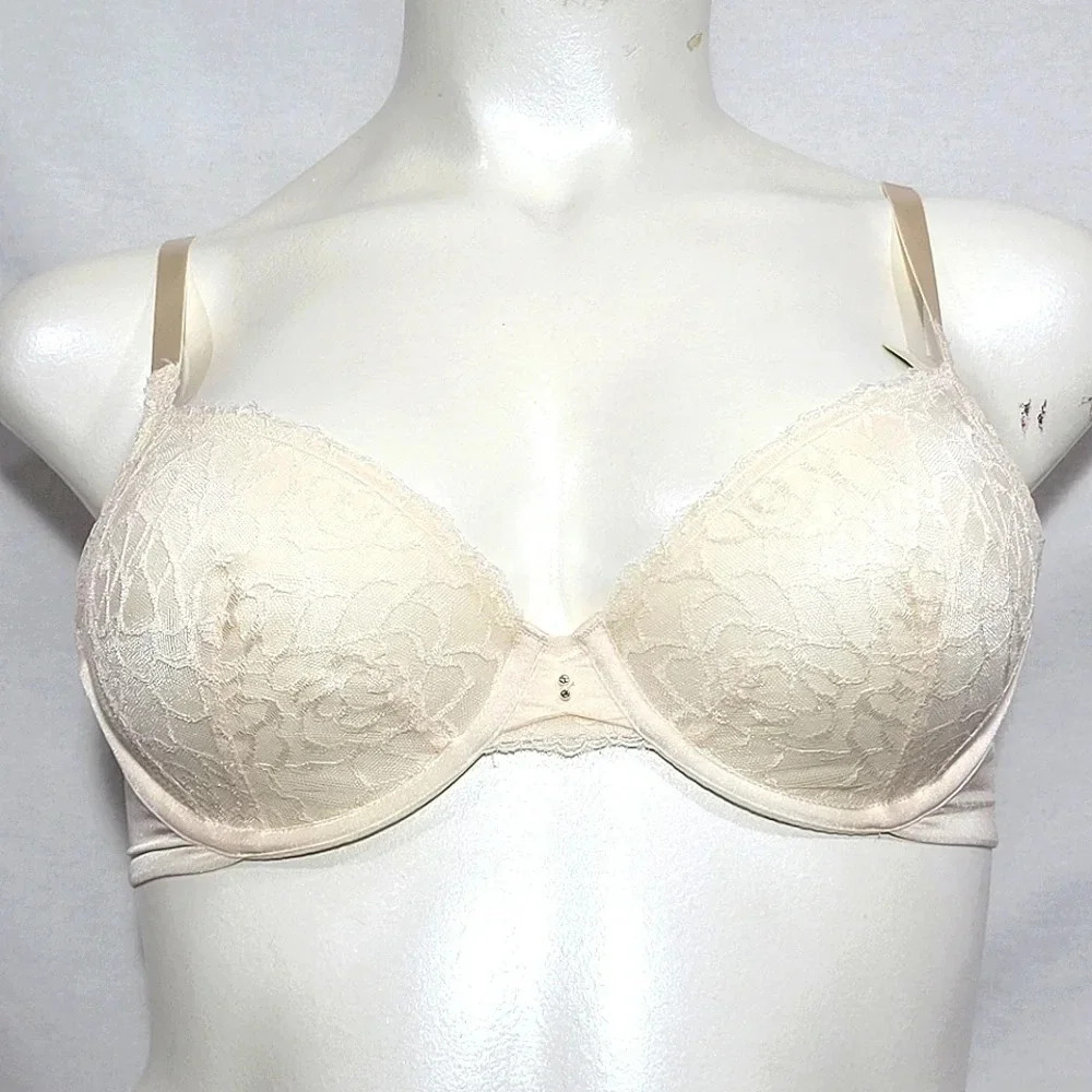 36B Lily Of France Extreme Sensational Cut Sew UW Bra Ivory NWT